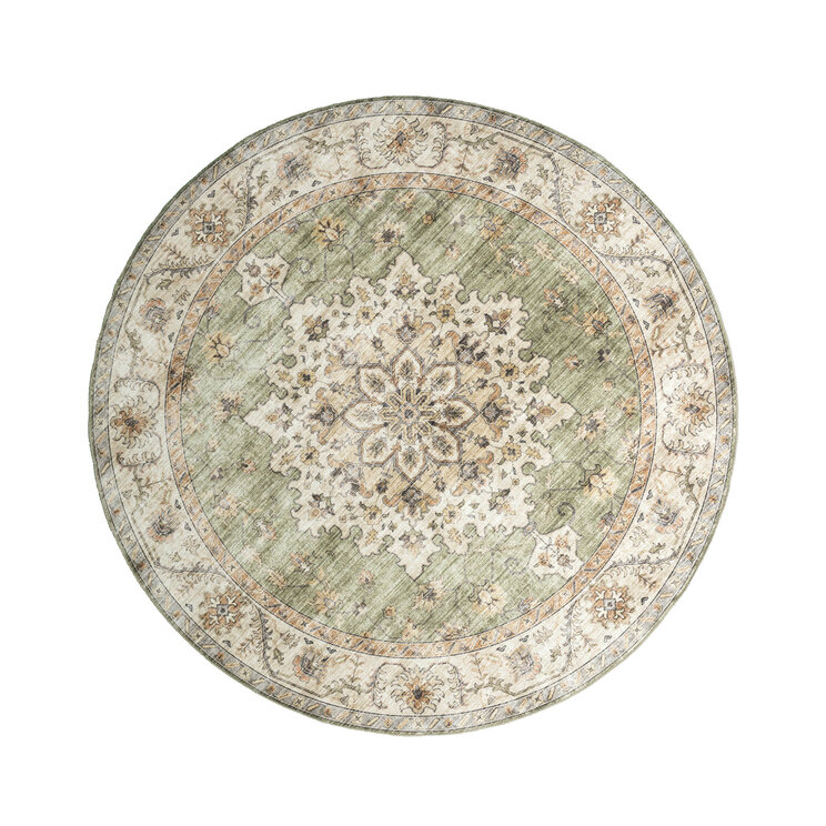 Rund Vintage Utomhusmatta - Santo Medaillon Grön - product
