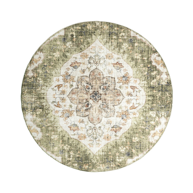 Rund Vintage Utomhusmatta - Santo Mandala Grön - product