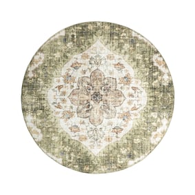 Rund Vintage Utomhusmatta - Santo Mandala Grön - sfeer