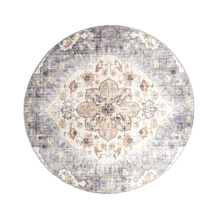 Rund Vintage Utomhusmatta - Santo Mandala Blå/Grå - product