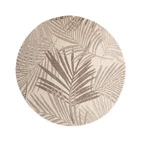 Rund Utomhusmatta - Tiga Palm Taupe - sfeer