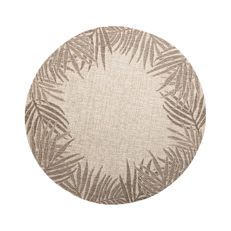 Rund Utomhusmatta - Tiga Edge Taupe - product