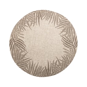 Rund Utomhusmatta - Tiga Edge Taupe - sfeer