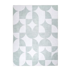 Abstrakt Utomhusmatta - Groovy Tiles Grön - sfeer