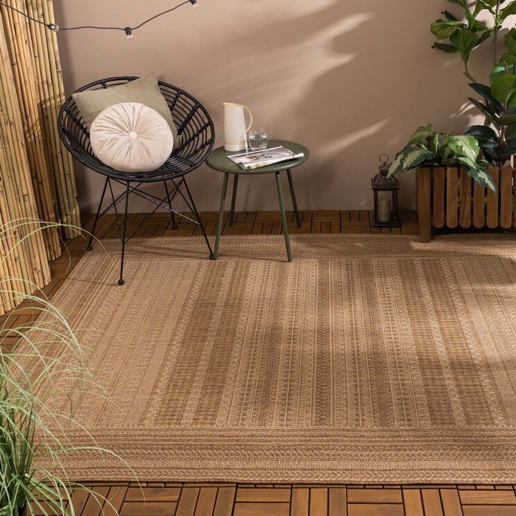 Utomhusmatta I Jute - Mavi Stripes Gräddvit/Brun