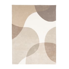 Abstrakt Matta I Ull - Clarice Gräddvit/Beige - sfeer