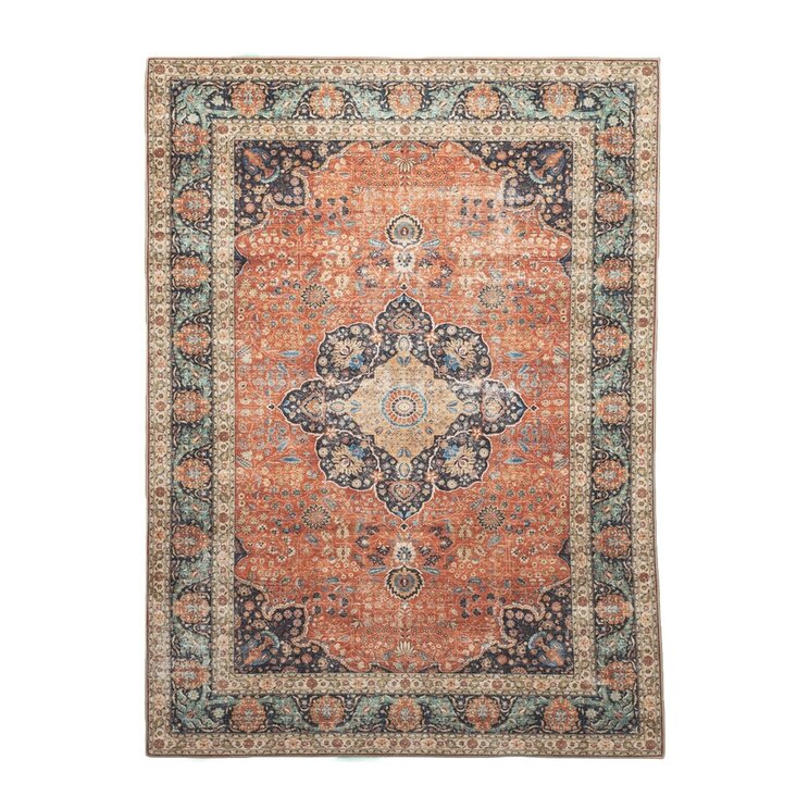 Inomhus- Och Utomhusmattamatta - Kairo Medaillon Terrakotta/Mörkblå - product