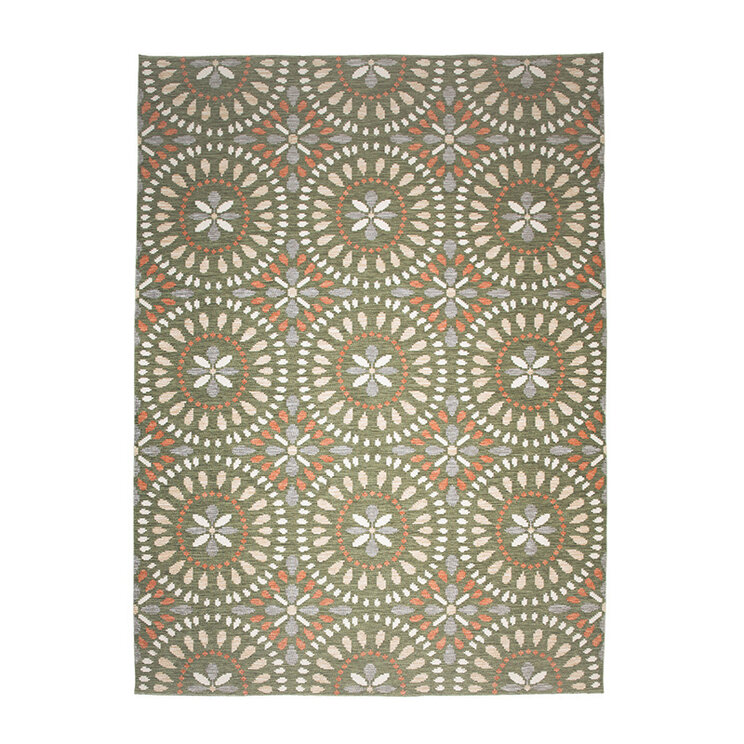 Inomhus- Och Utomhusmatta - Ranch Mandala Grön - product