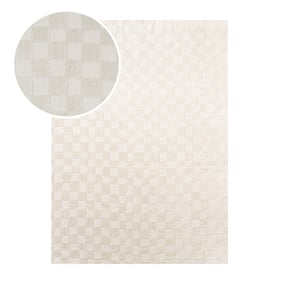 Japandi-Matta - Yori Checkerboard Gräddvit - sfeer