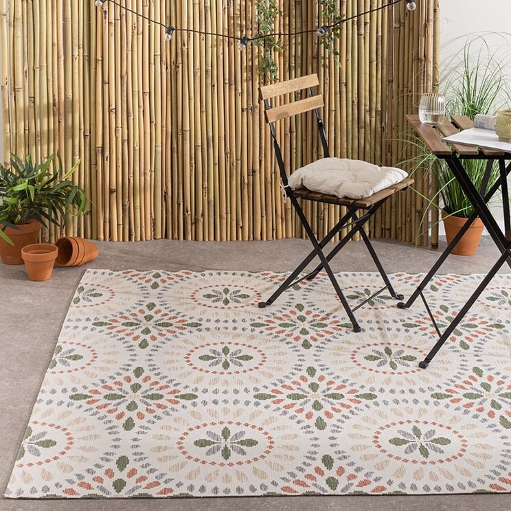 Inomhus- Och Utomhusmatta - Ranch Mandala Beige