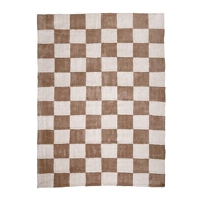 Schackmönstrad Matta  - Blox Beige - sfeer