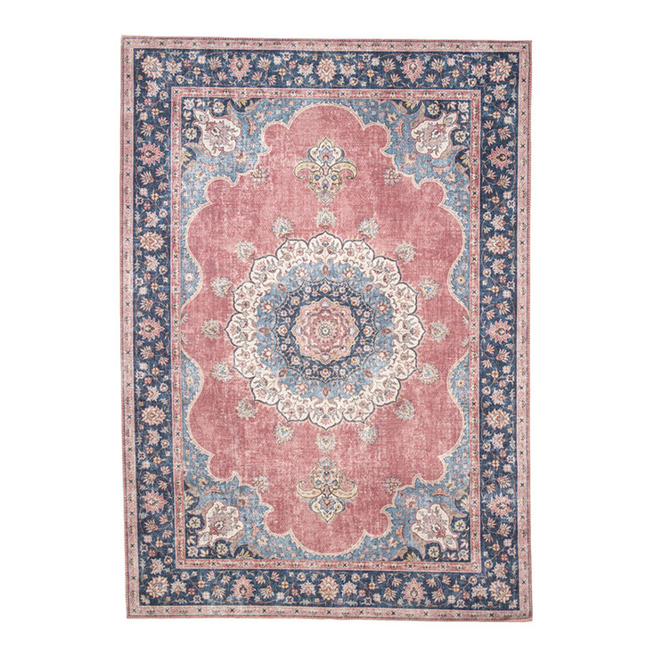 Matta I Vintagestil - Lily Medaillon Röd/Rosa - product