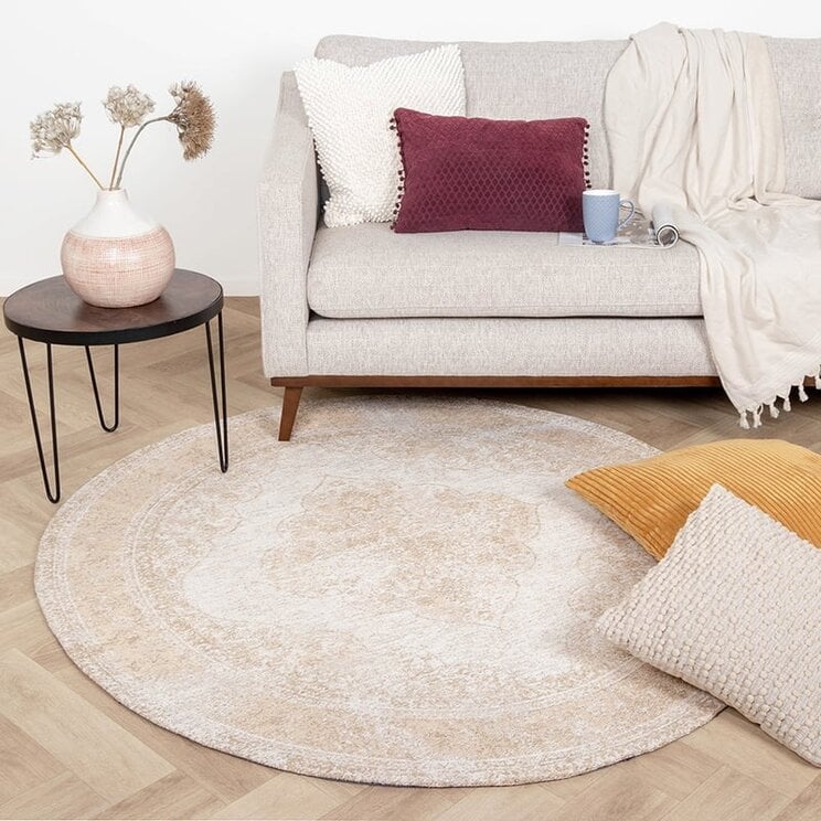 Rund Matta I Vintagestil - Admire Beige