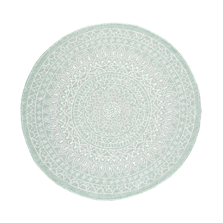 Rund Utomhusmatta - Summer Aztec Mintgrön - product