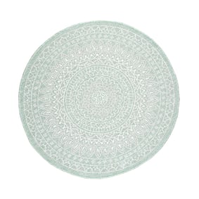 Rund Utomhusmatta - Summer Aztec Mintgrön - sfeer