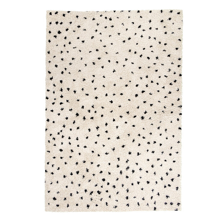 Matta Med Hög Lugg - Grand Dots Gräddvit/Svart - product