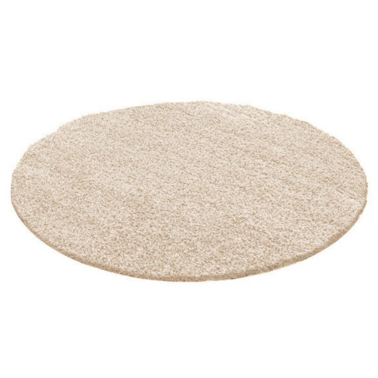 Rund Matta Med Hög Lugg  - Solid Beige - product
