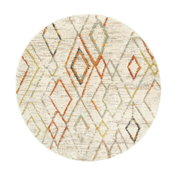 Rund Matta Med Hög Lugg  - Blend Diamond Terrakotta - product