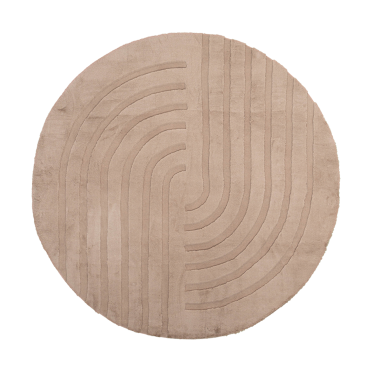 Rund Matta Med Hög Lugg  - Carvy Curves Taupe - product