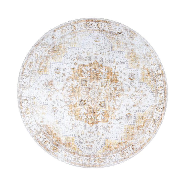 Rund Matta I Vintagestil - Lago Gul - product