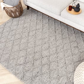 Flätad Ullmatta - Knit Grå
