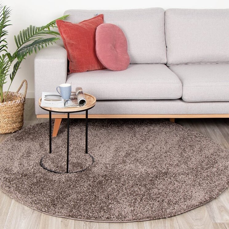 Rund Matta Med Hög Lugg  - Lofty Taupe