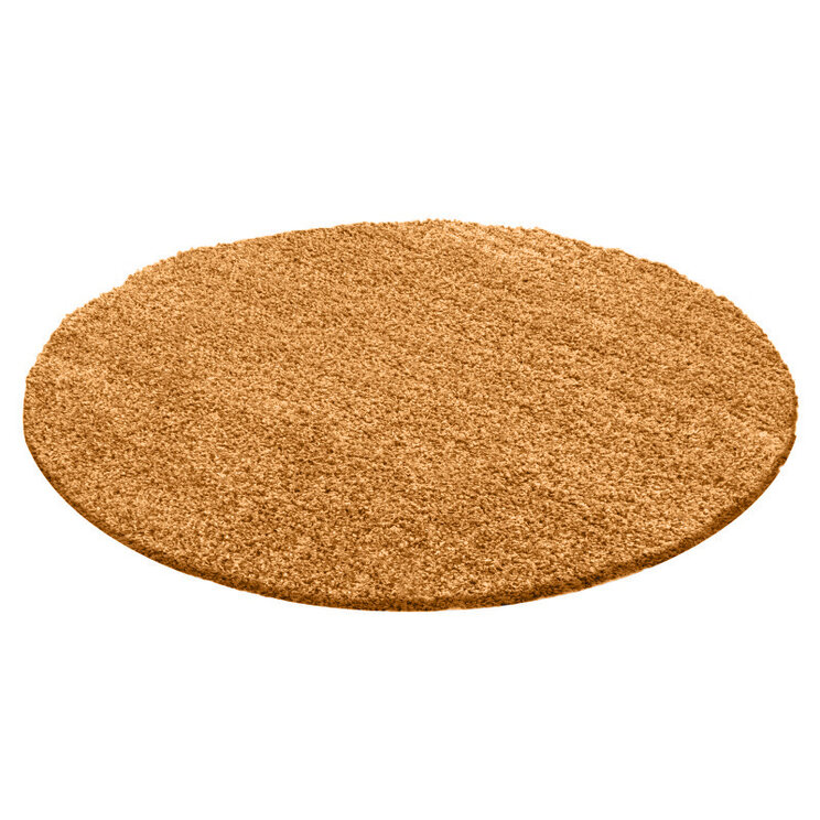Rund Matta Med Hög Lugg  - Solid Gul - product