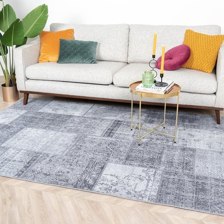 Vintage Lapptäckesmatta - Estate Patchwork Grå