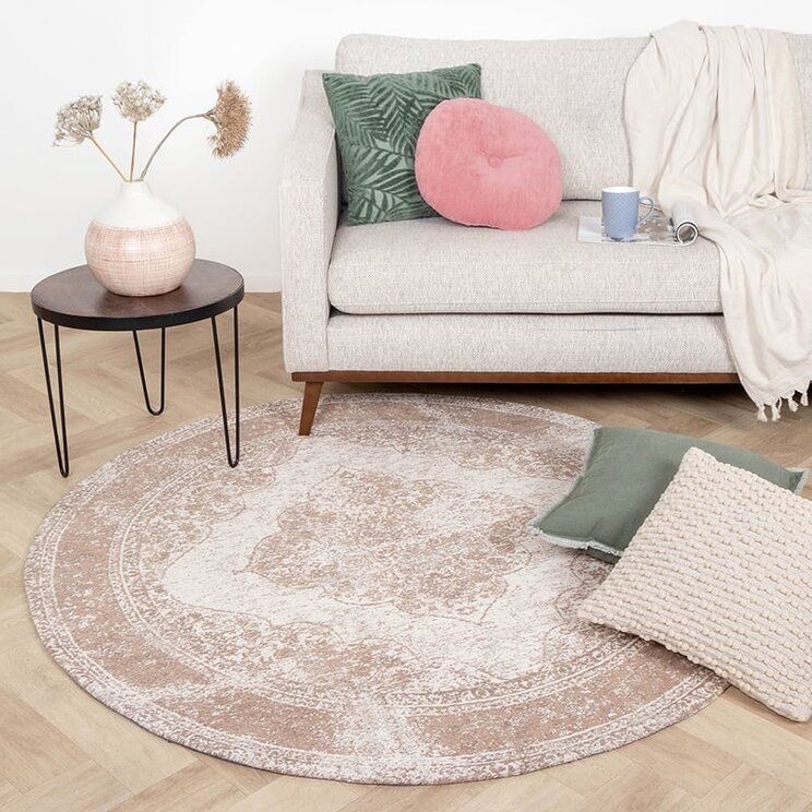 Rund Matta I Vintagestil - Admire Taupe