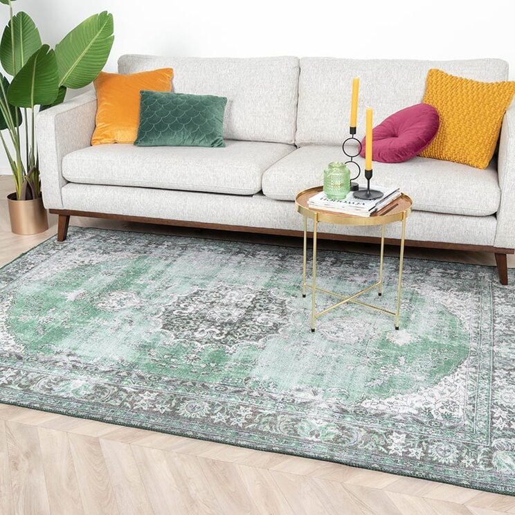 Matta I Vintagestil - Estate Medaillon Mörkgrön