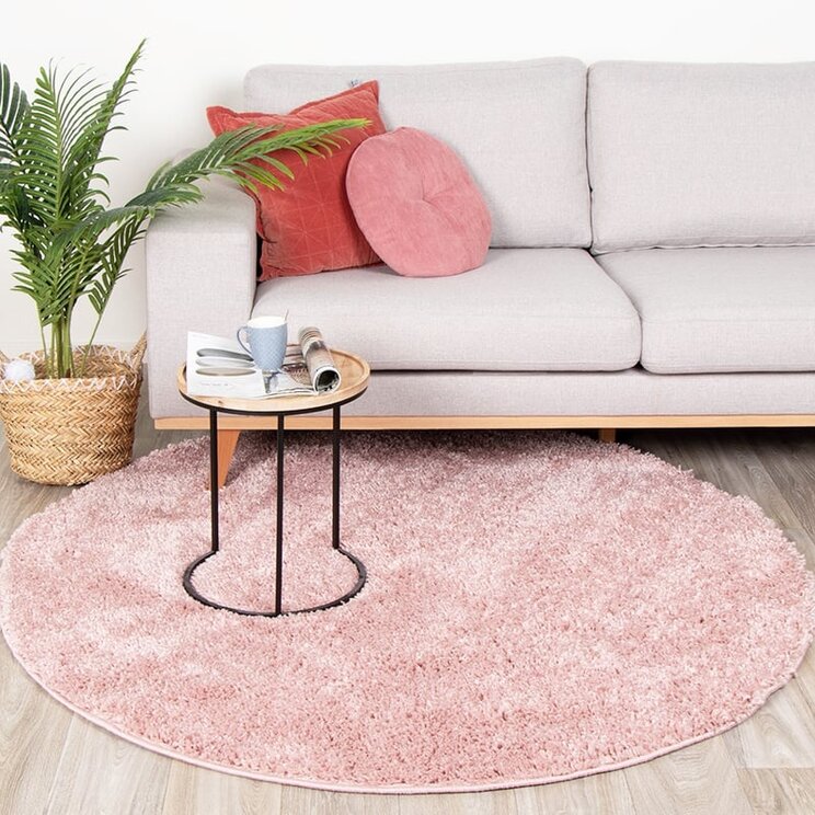 Rund Matta Med Hög Lugg  - Lofty Rosa