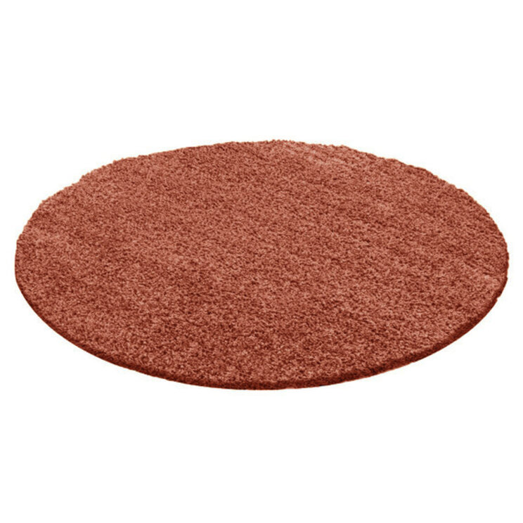 Rund Matta Med Hög Lugg  - Solid Terrakotta - product