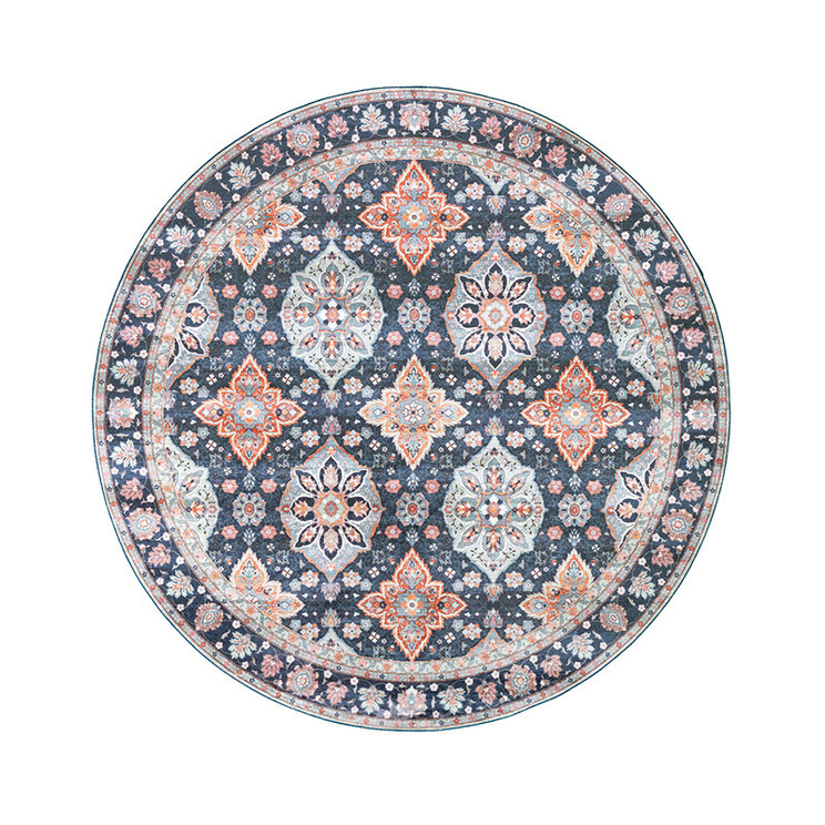 Rund Matta I Vintagestil - Imagine Oriental Blå - product