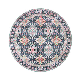 Rund Matta I Vintagestil - Imagine Oriental Blå - sfeer