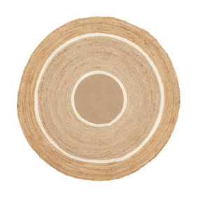 Rund Jute Matta - Mirai Circle Vit/Natur - sfeer