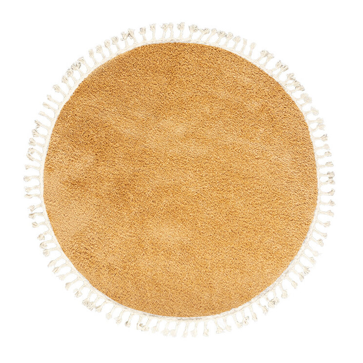 Rund Matta Med Hög Lugg  - Lofty Fringe Fringe Gul - product
