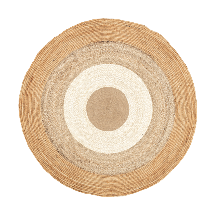 Rund Jute Matta - Mirai Border Vit/Natur - product