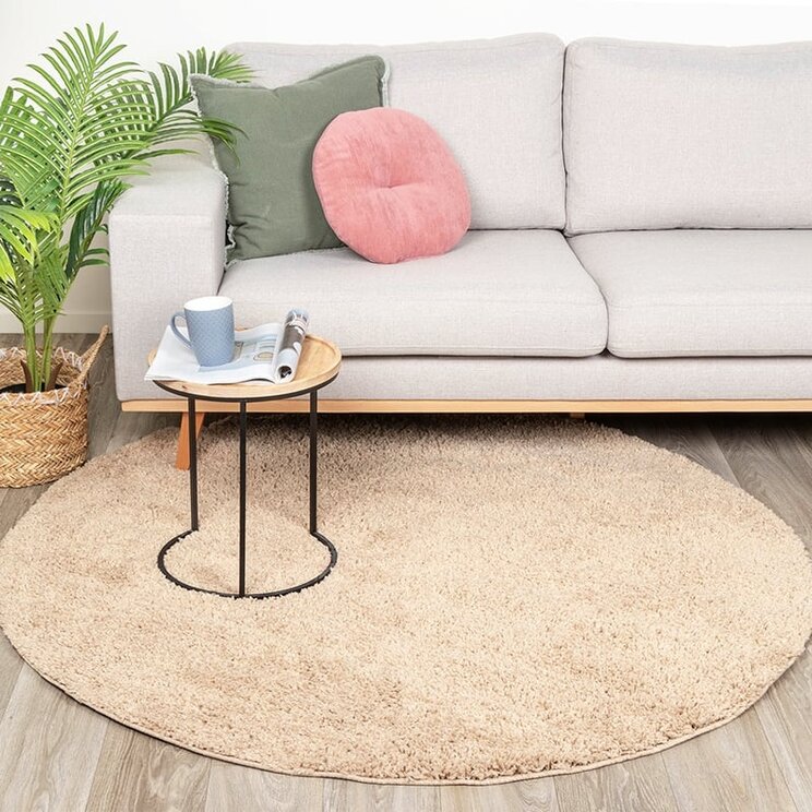 Rund Matta Med Hög Lugg  - Lofty Beige