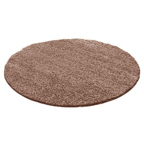 Rund Matta Med Hög Lugg  - Solid Taupe - sfeer