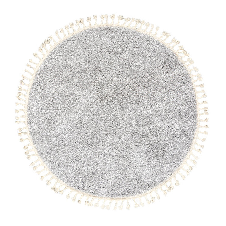 Rund Matta Med Hög Lugg  - Lofty Fringe Ljusgrå - product