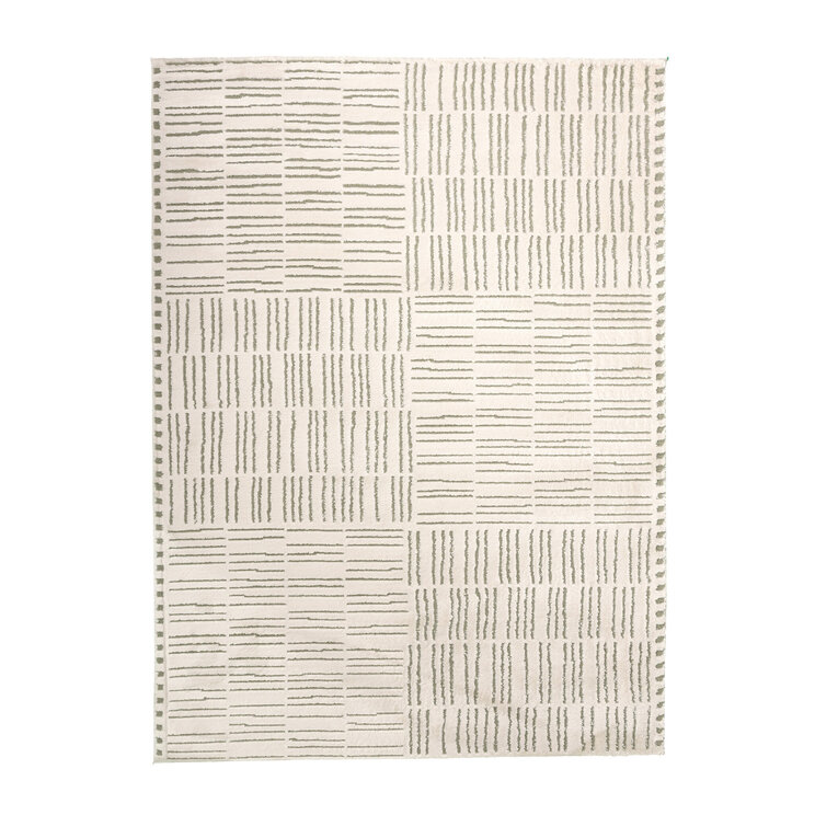 Skandinavisk Matta - Yune Lines Gräddvit/Grön - product