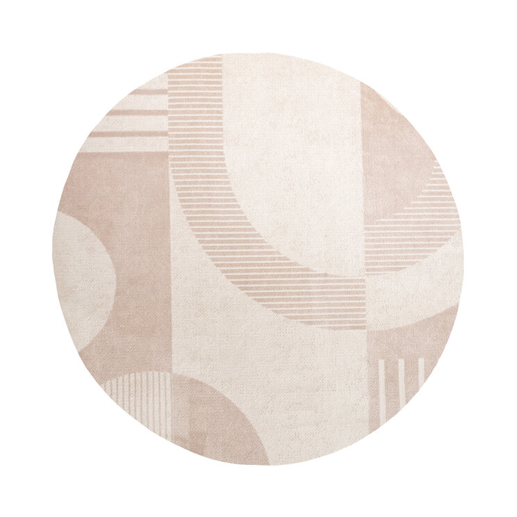 Rund Japandi-Matta - Aurora Shapes Beige - product
