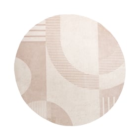 Rund Japandi-Matta - Aurora Shapes Beige - sfeer