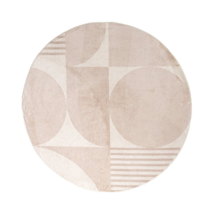 Rund Japandi-Matta - Aurora Circles Beige - product