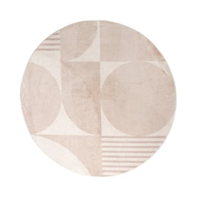 Rund Japandi-Matta - Aurora Circles Beige - sfeer