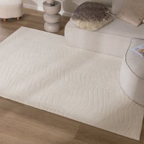 Skandinavisk Matta - Charm Waves Vit
