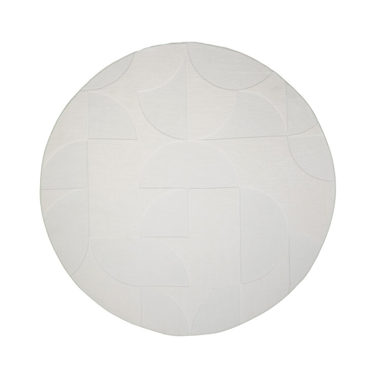 Rund Skandinavisk Matta - Charm Circles Vit - product