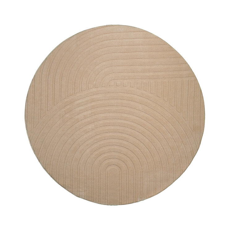 Rund Skandinavisk Matta - Charm Curves Beige - product