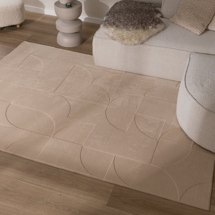 Skandinavisk Matta - Charm Circles Beige