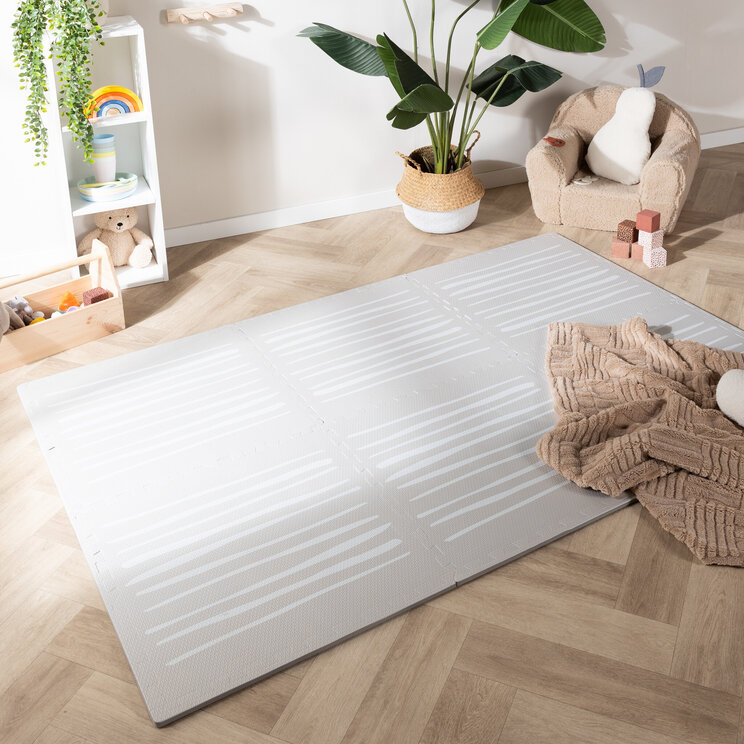 Pusselmatta Av Skum - Alfie Stripes Grå